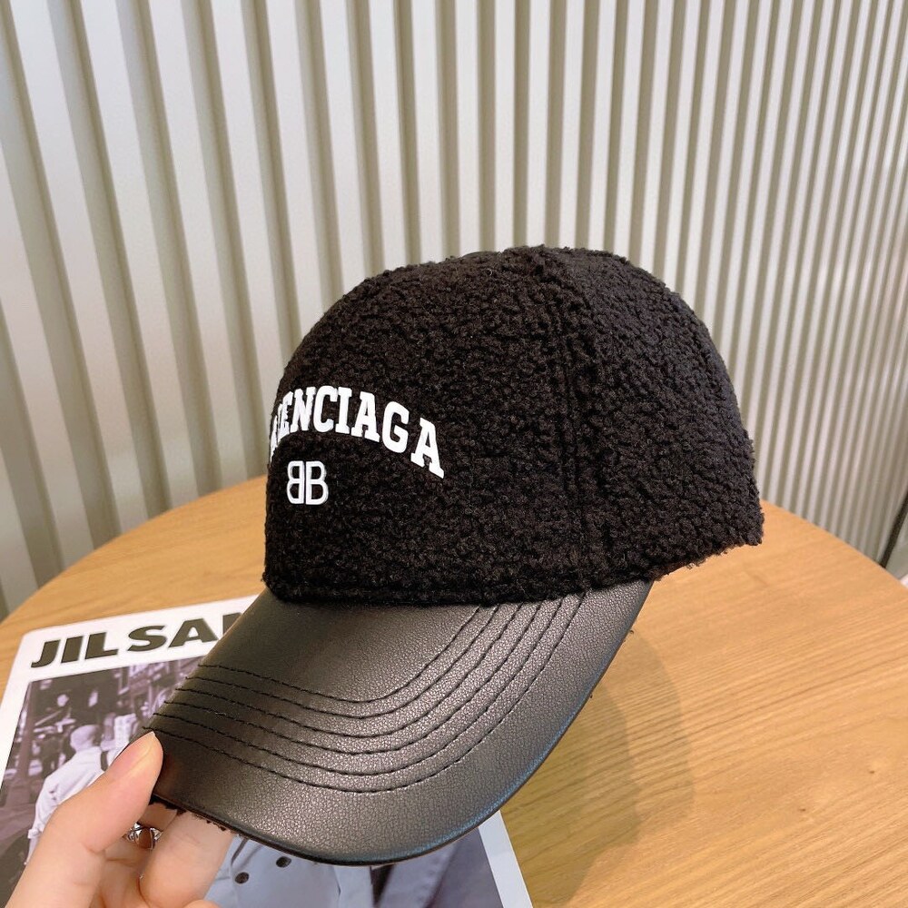 Balenciaga Teddy  Leather Baseball Cap in Black - Picture 3 of 9